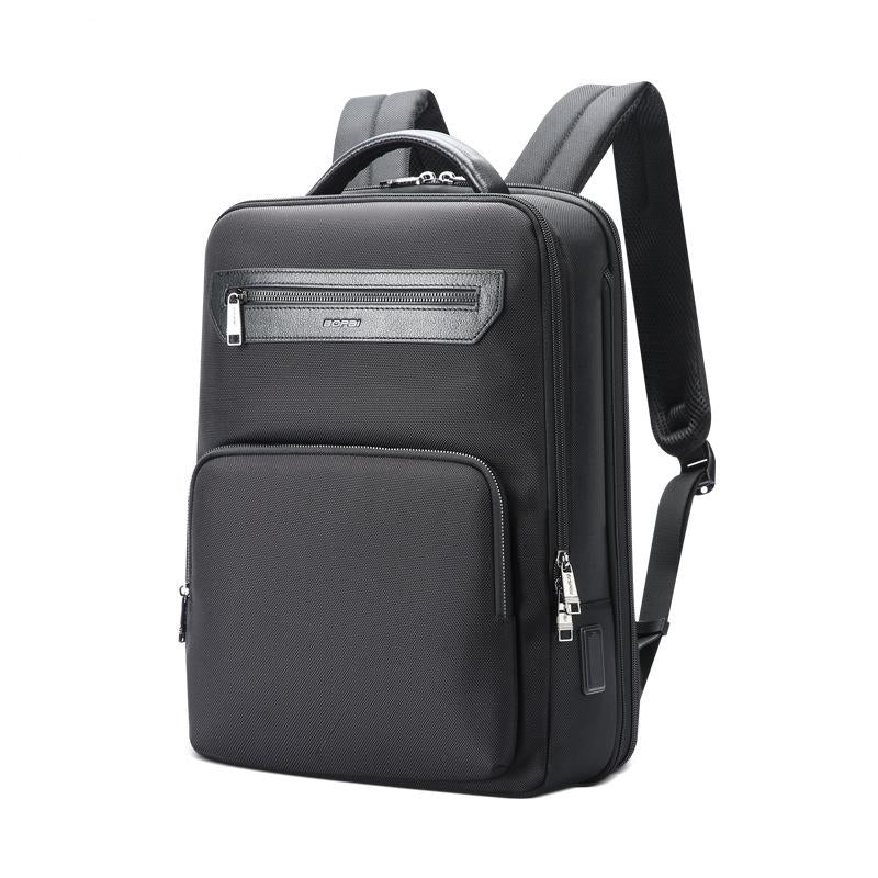 V562-A1096382060DBT-202508282130-00 Waterproof Expandable Backpack with Usb Charging - Multi-compartment - Black - Image 1