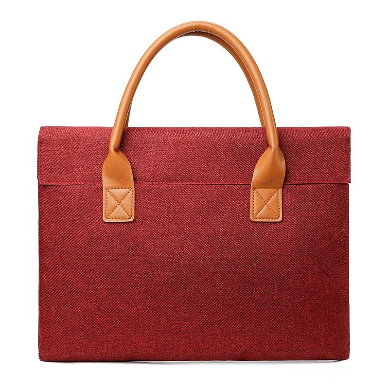V562-A2031354060DBT-202508281135-00 Lightweight Oxford Cloth Laptop Bag with Pu Handle - Portable - Red - 14 Inch - Image 1