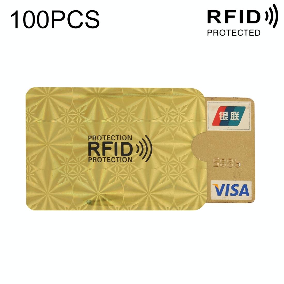 V562-AA22229002YZ-202508280941-00 100-pack Aluminum Foil Rfid Blocking Credit Card Case - Golden Snowflake - Image 1