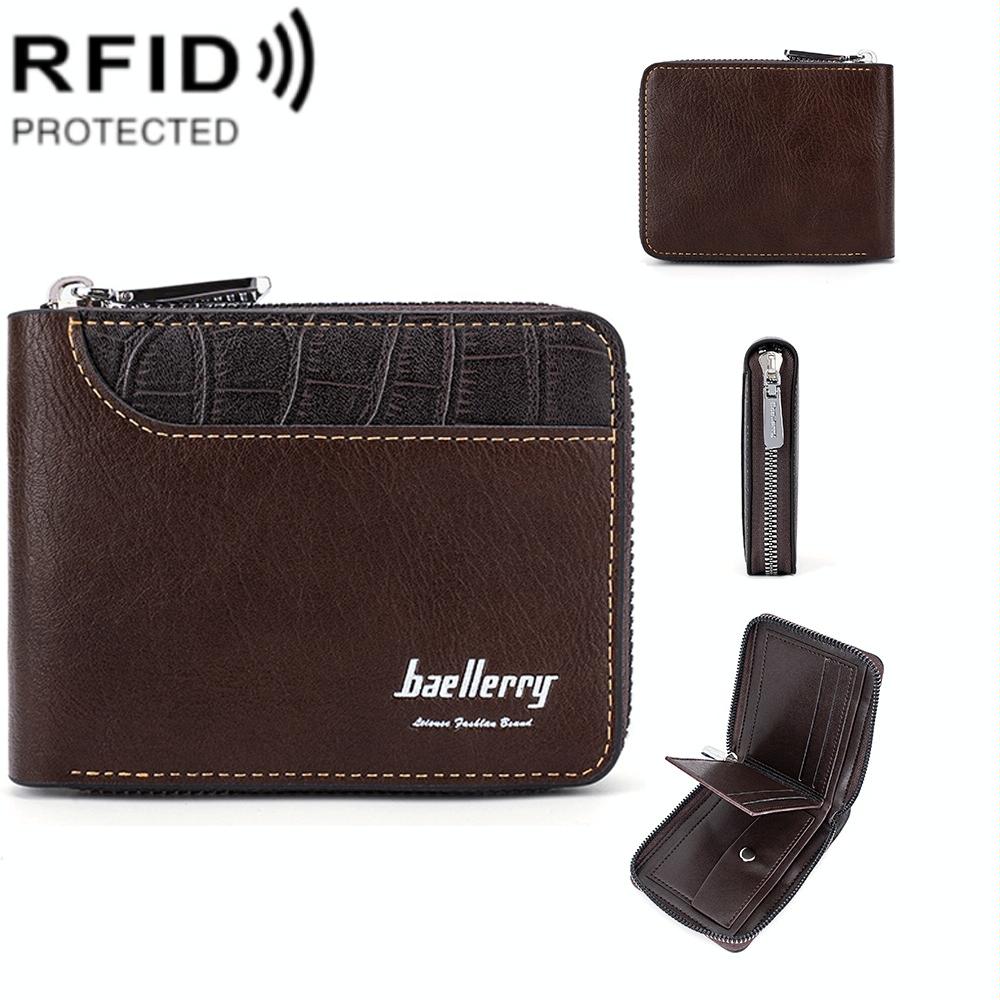 V562-B1006534060DBT-202508281220-00 Secure Rfid Blocking Short Wallet - Anti-theft - Coffee - Image 1