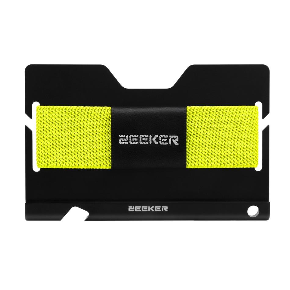 V562-B1014477850DBT-202508290846-00 Multi Function Aluminum Card Holder For Men & Women Elastic Band Wallet - Yellow - Image 1