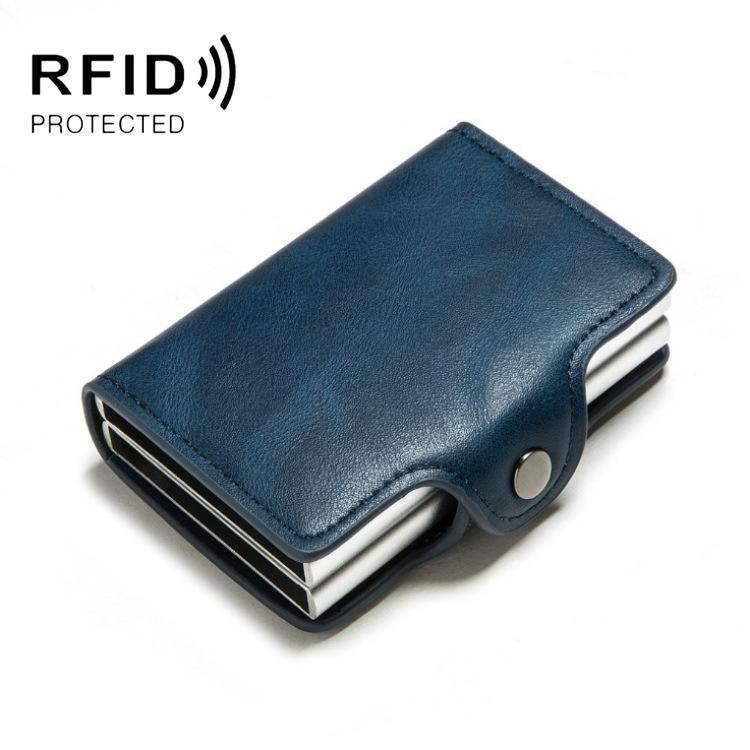 V562-B1015283060DBT-202508281015-00 Automatic Pop Up Rfid Metal Card Holder - Blue - Image 1