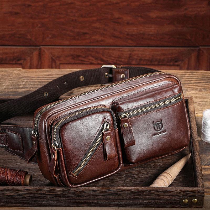 V562-B1019015060DBT-202508291031-00 Large Capacity Retro Cowhide Crossbody Bag - Brown - Image 1