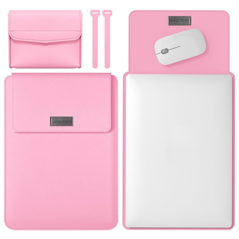 V562-B103402300ADE-202508290640-00 11 / 12 Inch Leather Computer Bag - Lightweight & Portable - 4 in 1 - Pink - Image 1