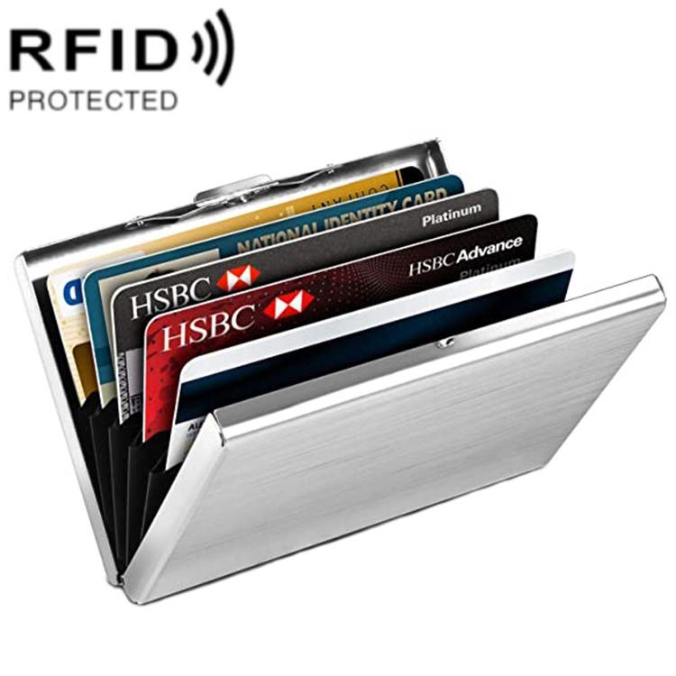 V562-B1034192060DBT-202508290136-00 Secure Aluminum Business Card Holder - Rfid Protected - Silver - Image 1
