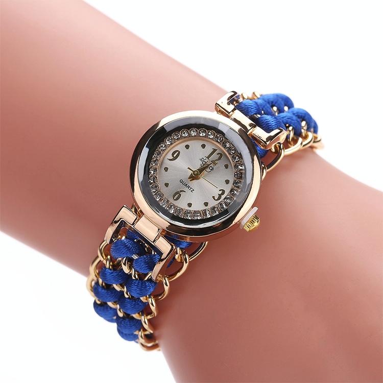V562-B104544270DBT-202508282015-00 Quartz Wrist Watch with Knitting Rope Chain for Women - Blue - Image 1