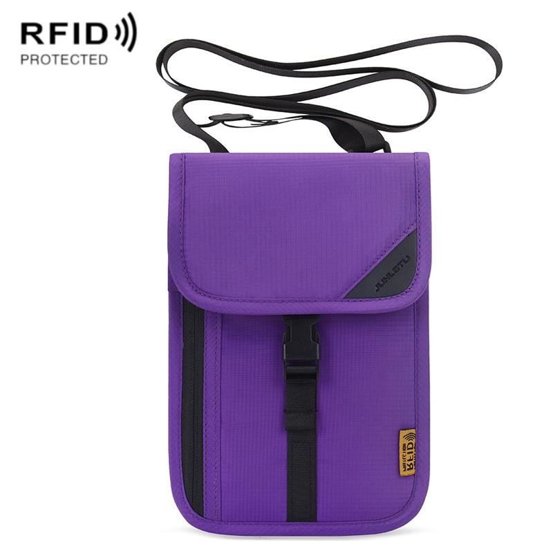 V562-B1052913950DBT-202508290130-00 Neck Strap Rfid Passport Bag for Travel - Purple - Image 1