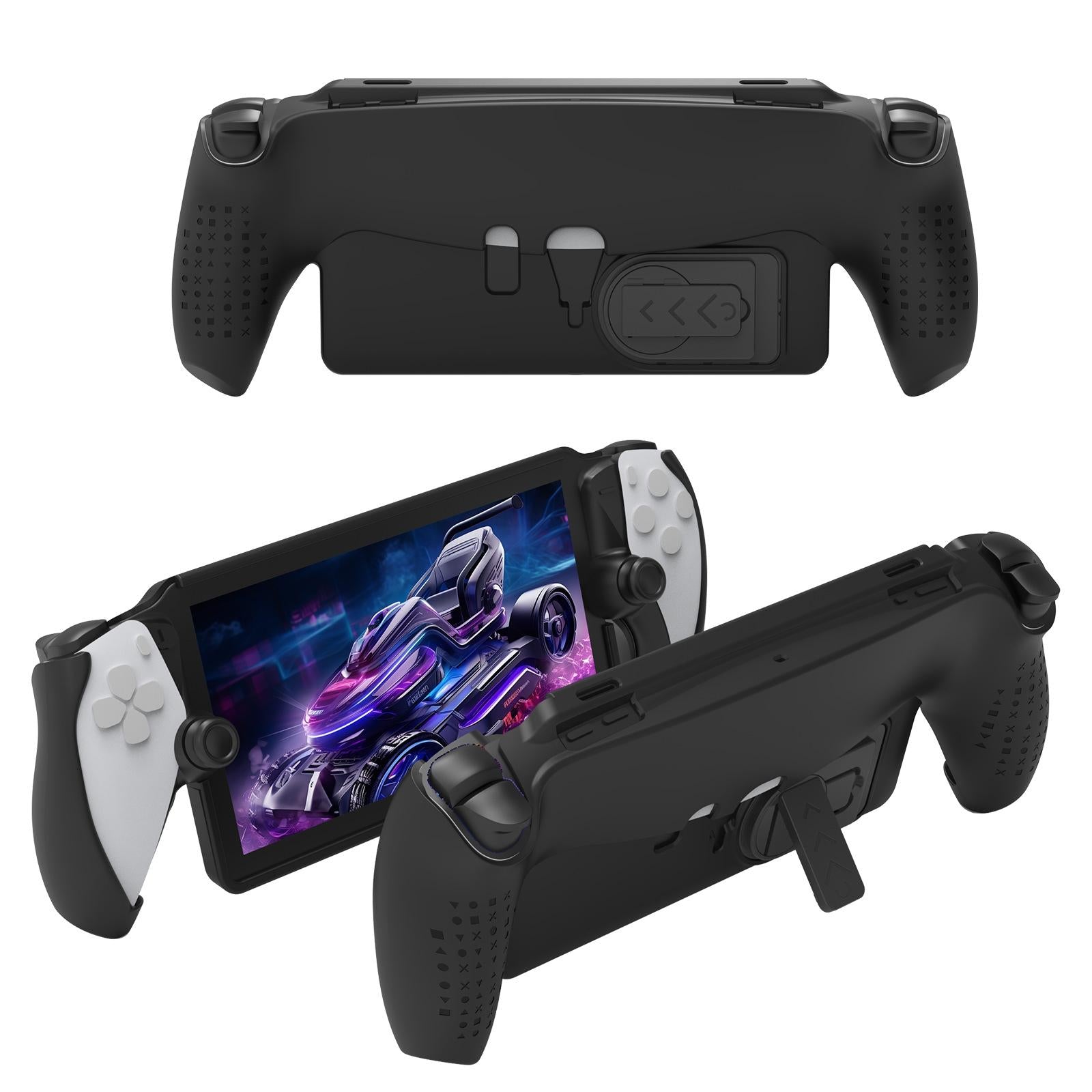 V562-B1060834060DBT-202508290121-00 Jys Tpu Protective Case with Stand for Playstation Portal - Handle Design - Black - Image 1