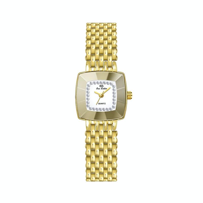 V562-B1063552060DBT-202508282110-00 Stainless Steel Square Dial Women Watch with Simple Strap - Gold - Image 1