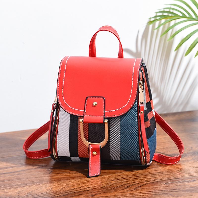 V562-B1075232060DBT-202508281755-00 Stylish Ladies Leather Backpack - Soft Pu Material - Red Wine - Image 1