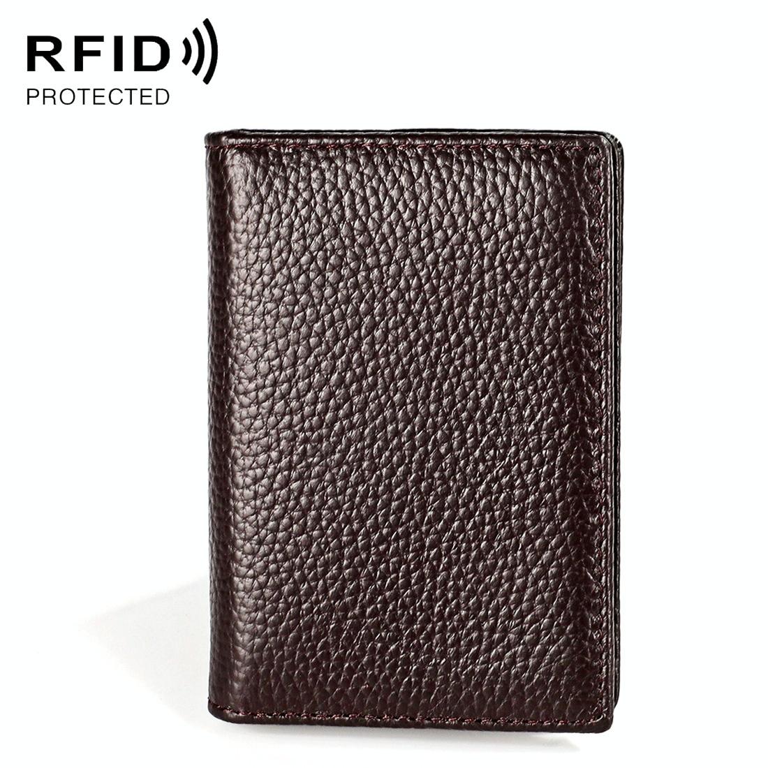 V562-B10849500ADE-202508281615-00 Men Leather Rfid Card Holder - Blocking Technology - Coffe - Image 1