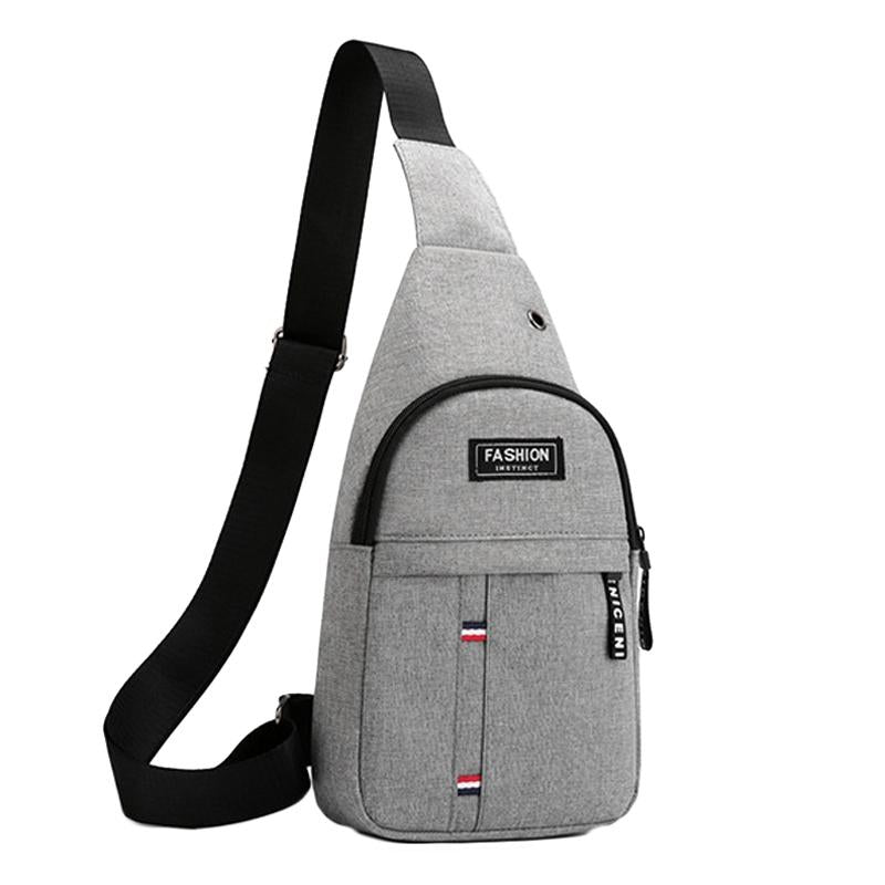 V562-B1095484060DBT-202508291155-00 Canvas Crossbody Chest Bag For Men - Grey - Image 1