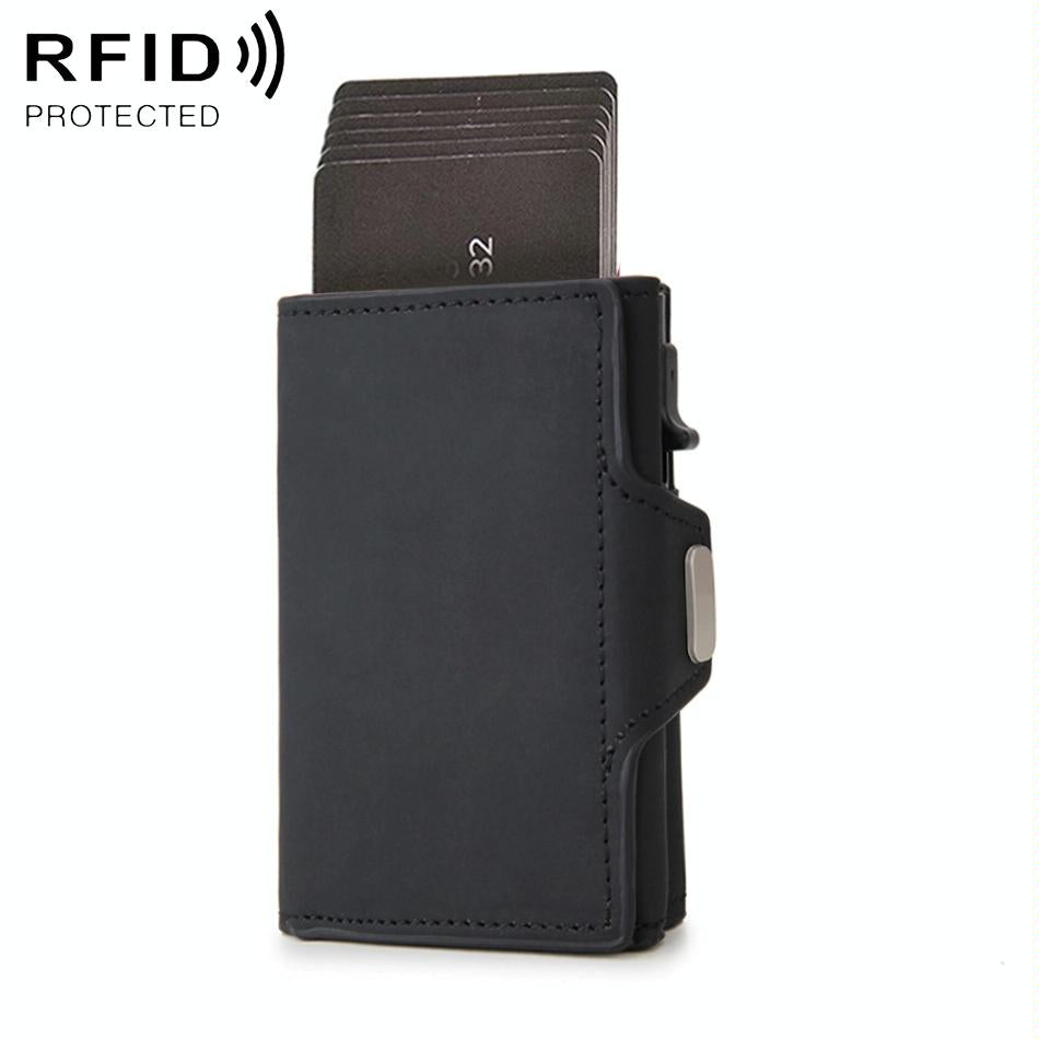 V562-B1420BCC-202508280740-00 Carbon Fiber Rfid Zipper Card Holder - Sleek and Secure - Black - Image 1