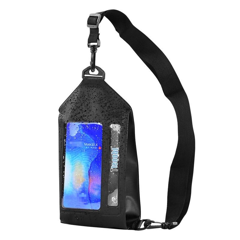 V562-B2077862060DBT-202508282210-00 Waterproof Crossbody Phone Bag Tteoobl Touch Screen Chest Bag Paste Model - Black - Image 1