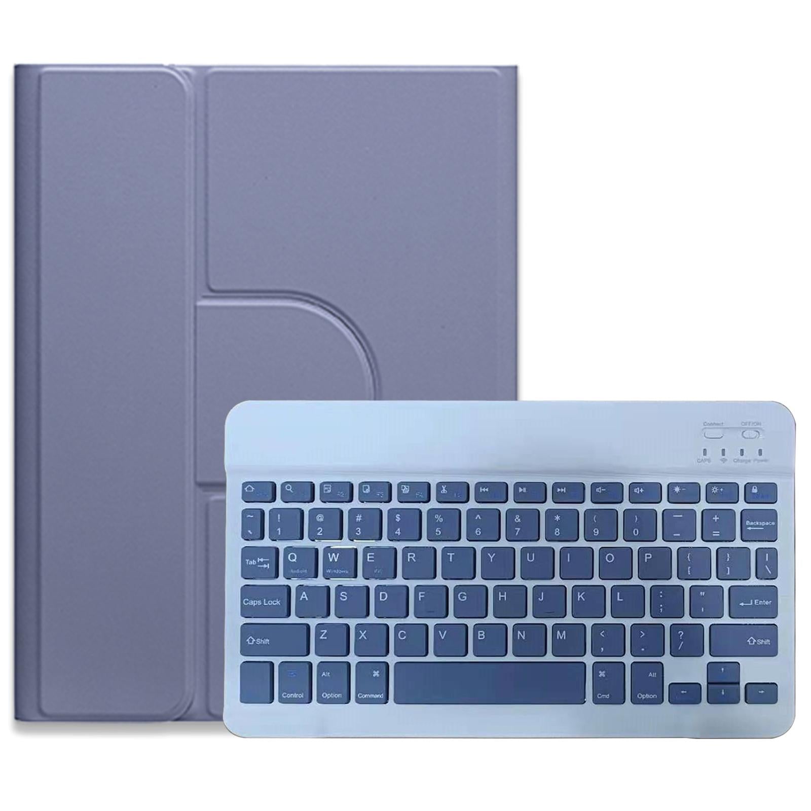 V562-B305040500ADE-202508290311-00 360 Degree Rotatable Bluetooth Keyboard Leather Case - Square Button - Mist Blue - For Ipad 10.2 2021 / Air 2019 - Image 1