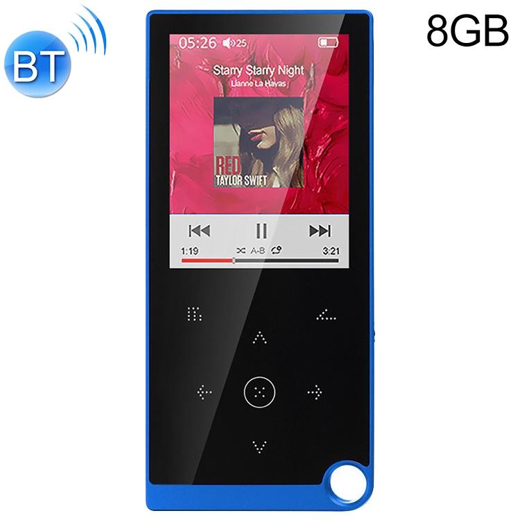 V562-B5027600550DBT-202508291016-00 2.4 Inch Touch Mp4 / Mp3 Player 8Gb Memory Bluetooth E Book Alarm Timer - Blue - Image 1