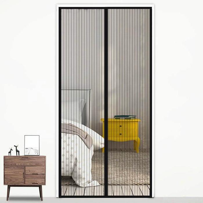 V562-B5172CH-202508290145-00 210x100cm Magnetic Mosquito-proof Screen Door Curtain - Magic Mesh - Black - Image 1