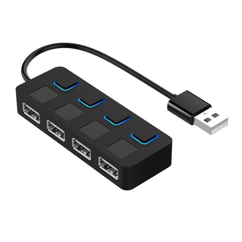 V562-B6120-HU-S-202508292126-00 4-Port Usb 2.0 Hub With Switches - Black - Image 1