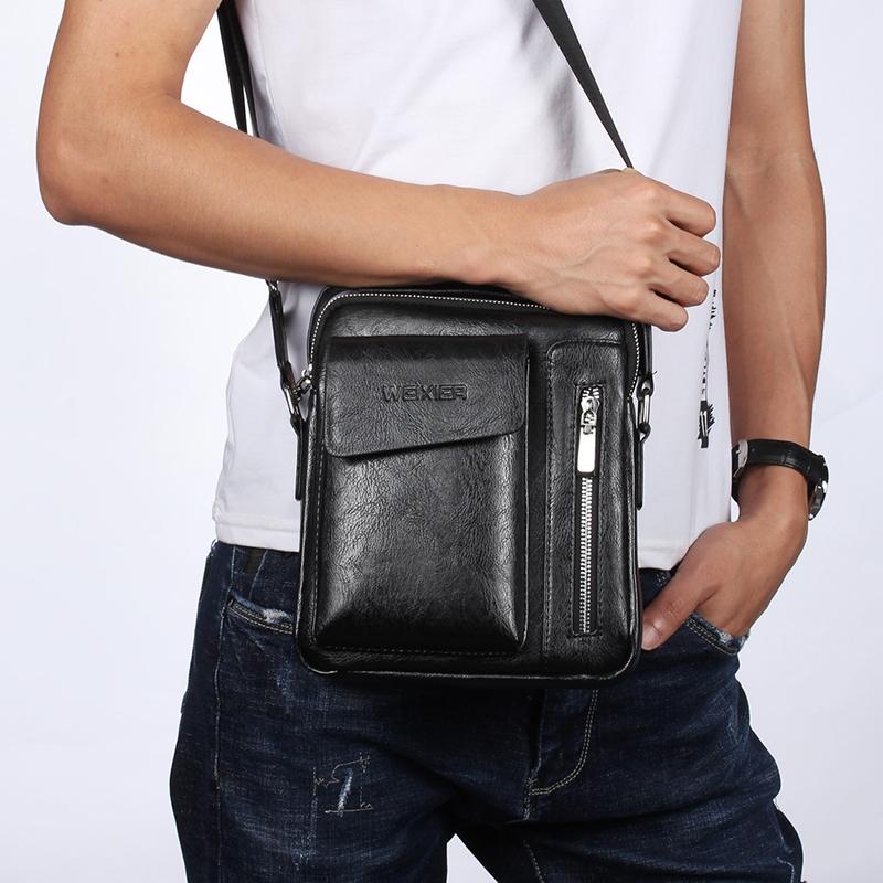 V562-B7762CH-202508290115-00 Men Universal Shoulder Messenger Bag Fashionable And Functional L 24Cm X 20Cm X 6Cm - Black - Image 1