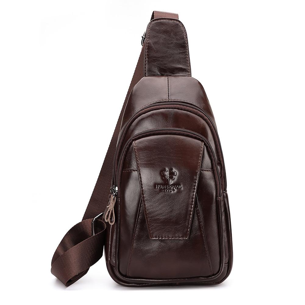 V562-C1021193060DBT-202508291115-00 Leather Men Shoulder Bag Compact & Stylish - Dark Brown - Image 1