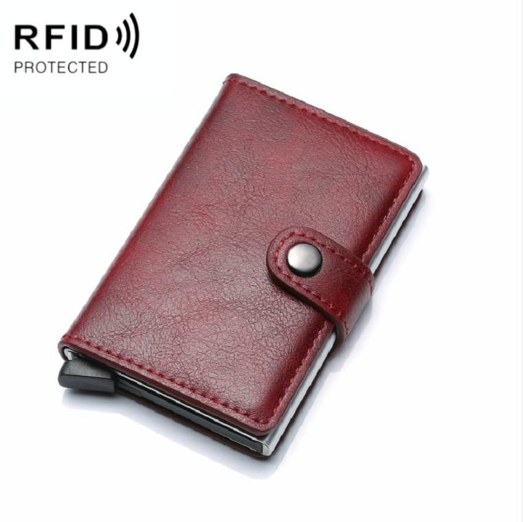 V562-C1029252240DBT-202508281430-00 Secure Rfid Blocking Aluminum Card Case - Wine Red - Image 1
