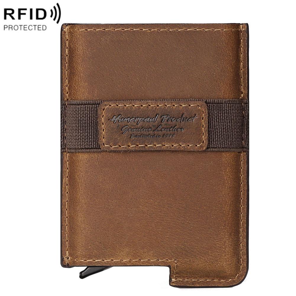 V562-C1034662060DBT-202508281053-00 Leather Rfid Credit Card Holder - Secure & Stylish - Brown - Image 1
