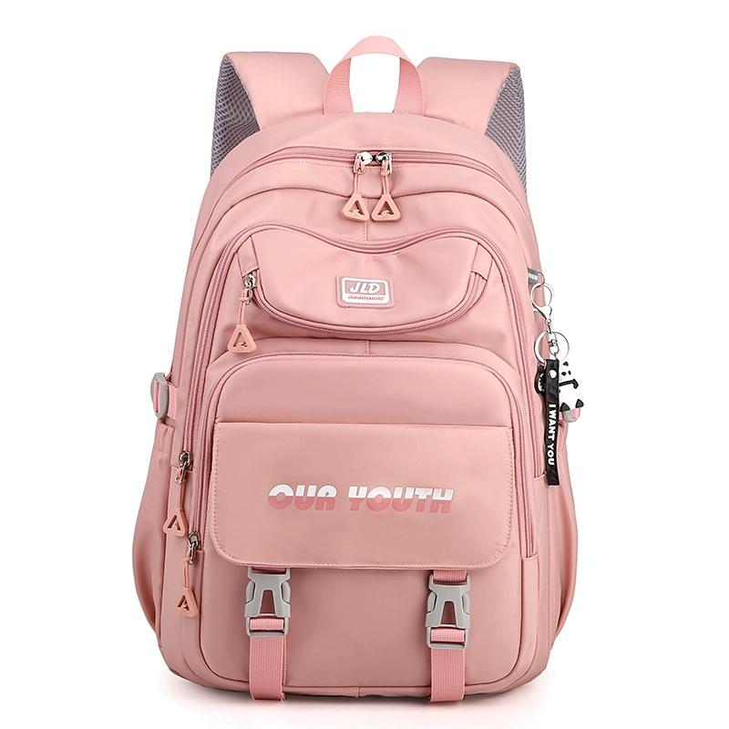 V562-C1065374060DBT-202508282116-00 Teen Girls' Anti-theft College Backpack - Secure & Stylish - Soft Pink - Image 1