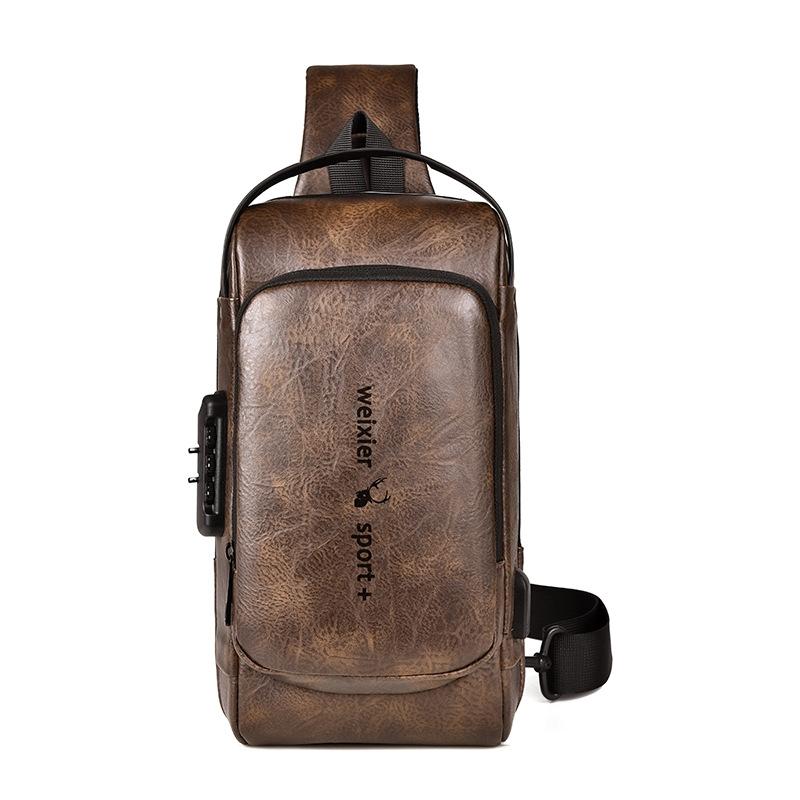 V562-C1070173060DBT-202508291235-00 Waterproof Anti Theft Crossbody Backpack For Men - Dark Brown - Image 1