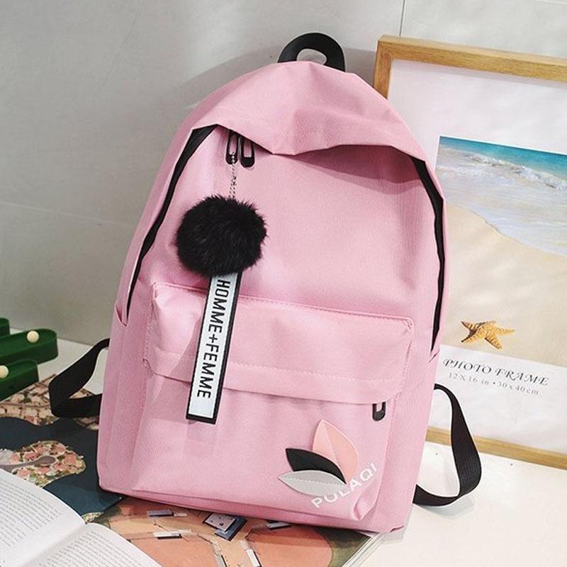 V562-C1074604060DBT-202508280925-00 Student Canvas Backpack - Pink - Image 1