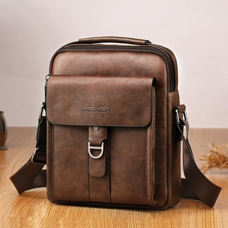 V562-C1075057650DBT-202508271622-00 Men Outdoor Messenger Bag Dark Brown Small Size Ideal For Sports & Leisure - Image 1