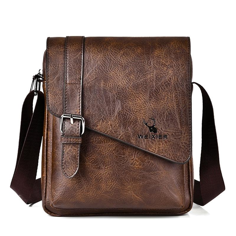 V562-C1080763060DBT-202508290930-00 Retro Crossbody Messenger Bag Large Capacity - Dark Brown - Image 1