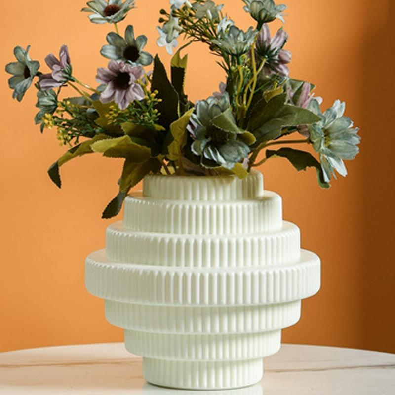 V562-C1085693060DBT-202508281541-00 Imitation Porcelain Flower Pot for Wet and Dry Arrangements - Milk White - Image 1