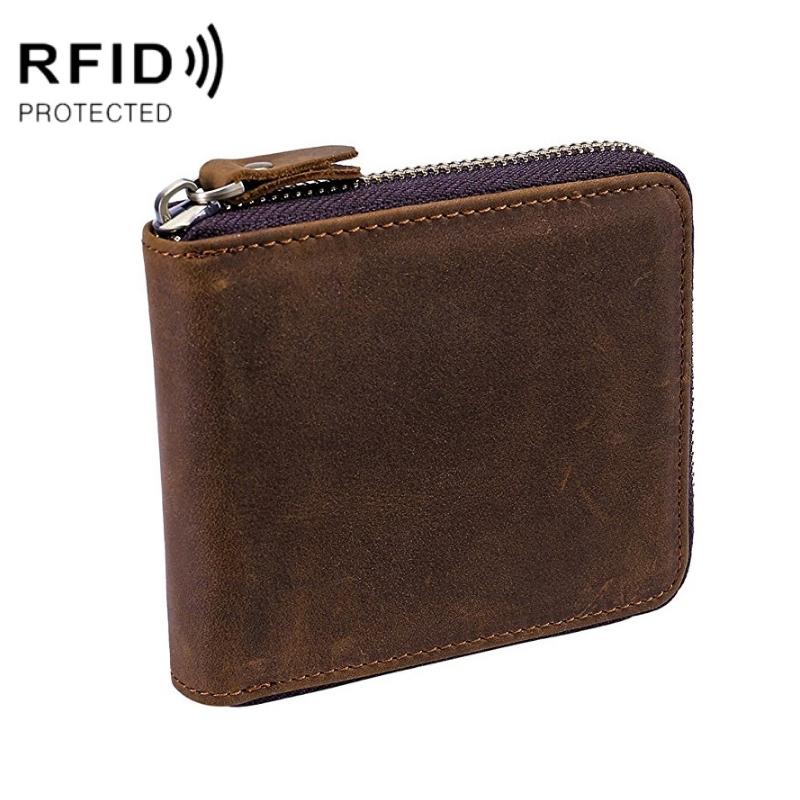 V562-C1088861060DBT-202508280831-00 Leather Rfid Zip Wallet - Blocking Compact - Horizontal 3 - Image 1