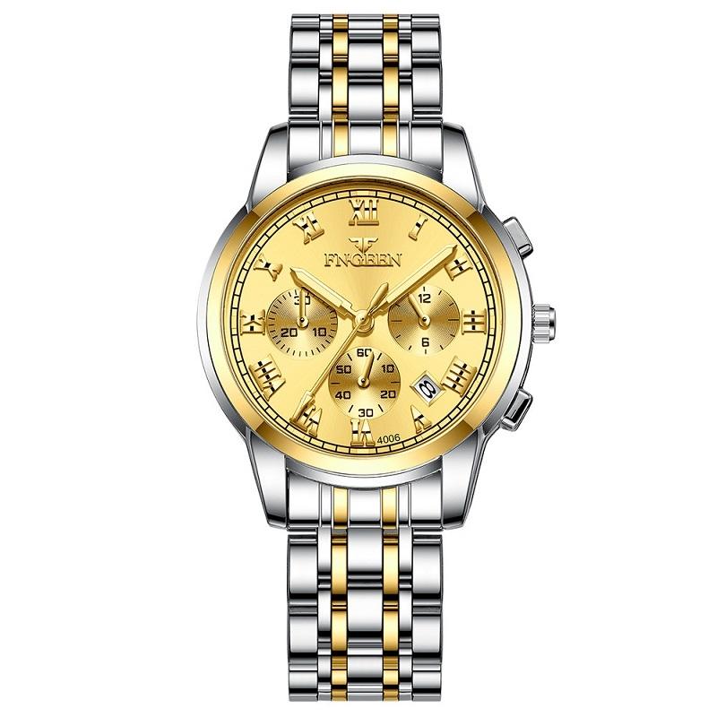 V562-C1091782020DBT-202508282110-00 Stylish Women Quartz Watch with Luminous Display and Date - Gold Golden Surface - Image 1