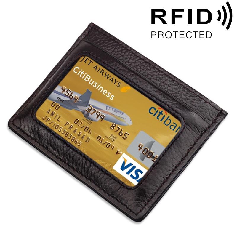 V562-C4801BCC-202508280945-00 Leather Rfid Card Holder - Blocking - Coffee - Image 1