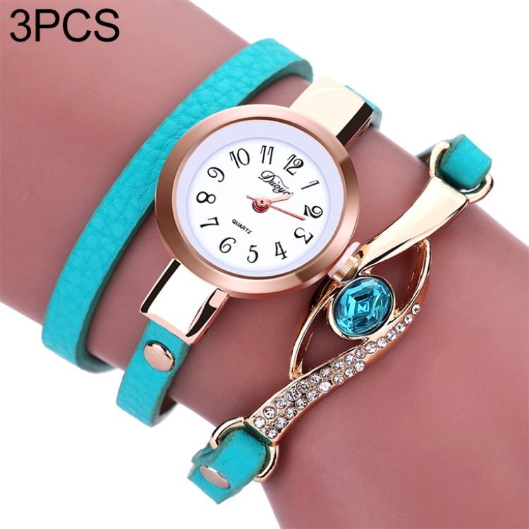 V562-D1037162020DBT-202508271335-00 Women Lake Blue Gemstone Bracelet Watch - Eye Shape - Image 1