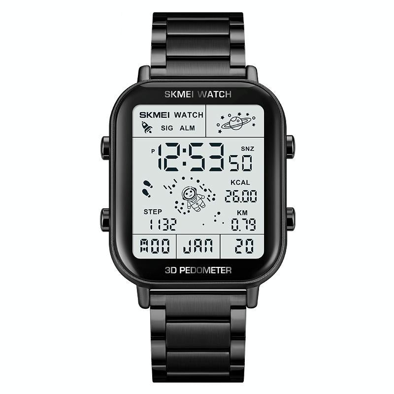 V562-D106827500ADE-202508281220-00 1888 Men Multifunctional Waterproof Digital Watch - Stainless Steel 30m - Black - Image 1