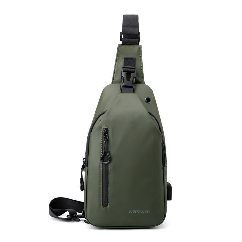V562-D1092283060DBT-202508282235-00 Men Casual Chest Bag Splashproof Backpack - Army Green - Image 1