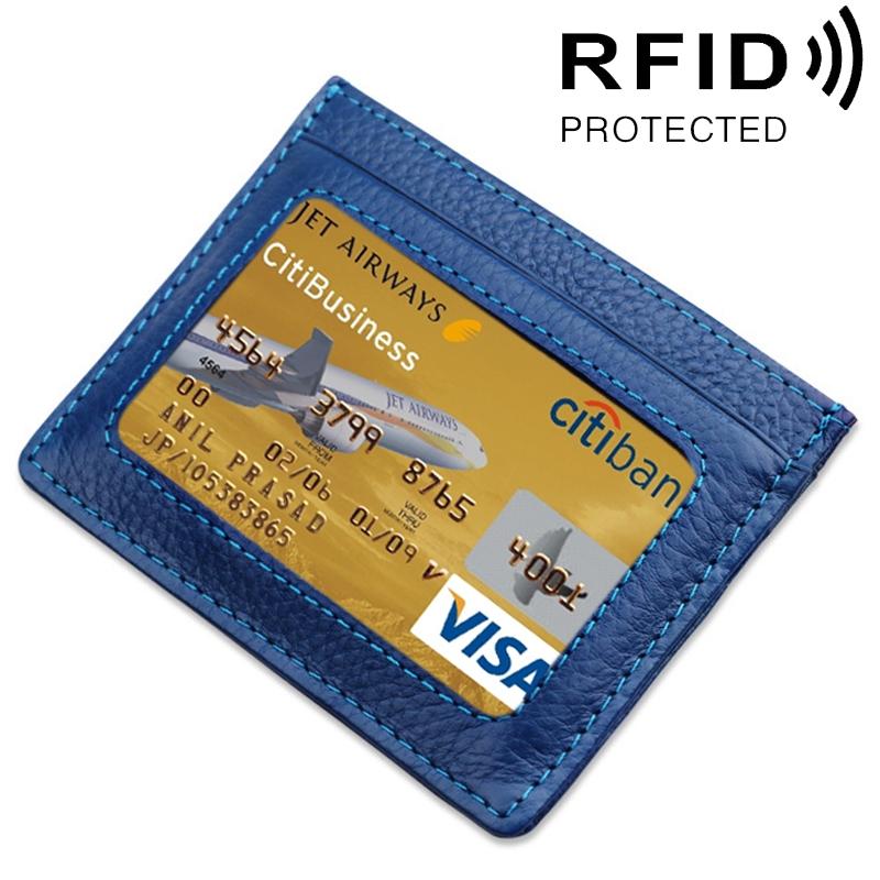 V562-D4801BCC-202508280941-00 Leather Rfid Card Holder - Blocking - Dark Blue - Image 1