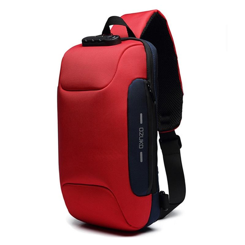 V562-E2062102640DBT-202508282254-00 Waterproof Anti Theft Chest Bag Usb Charging Port Large Size - Red - Image 1