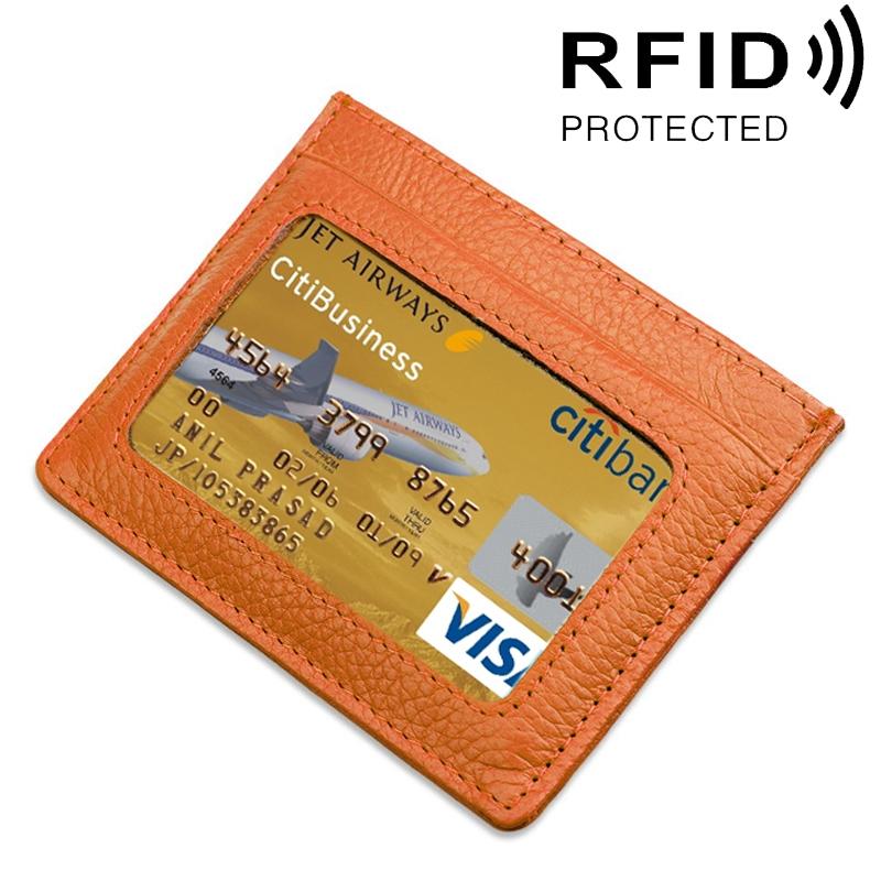 V562-E4801BCC-202508280941-00 Leather Rfid Card Holder - Blocking - Orange - Image 1