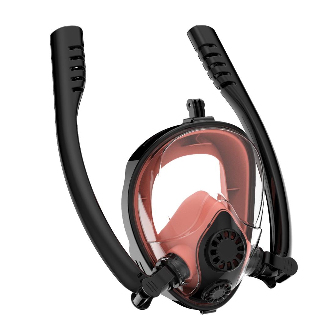 V562-F1033000ADE-202508281347-00 Full Dry Silicone Diving Mask for Water Sports and Gopro Hero11 - Black Red Coral - Image 1