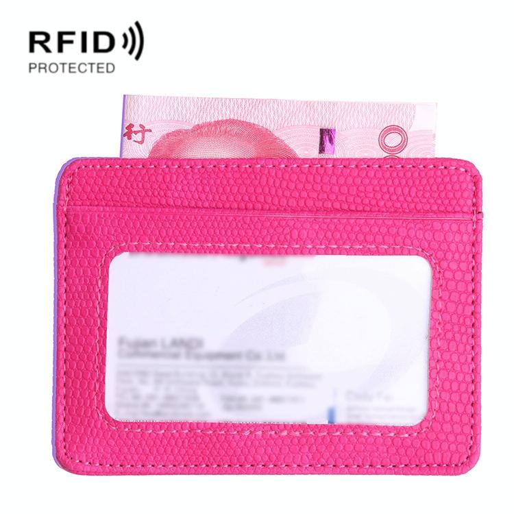 V562-F1094880950DBT-202508280510-00 Pu Rfid Card Holder with Lizard Pattern - Red - Image 1