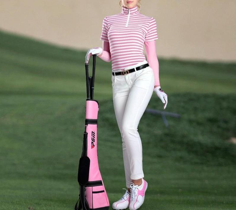 V562-F92643741YZ-202508281541-00 Lightweight Golf Shoulder Bag - Nylon Material - Pink - Image 1