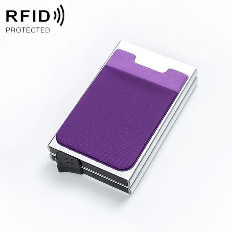 V562-G1071902060DBT-202508281625-00 Rfid-blocking Coin Card Holder - Anti-degaussing - Silver Purple - Image 1