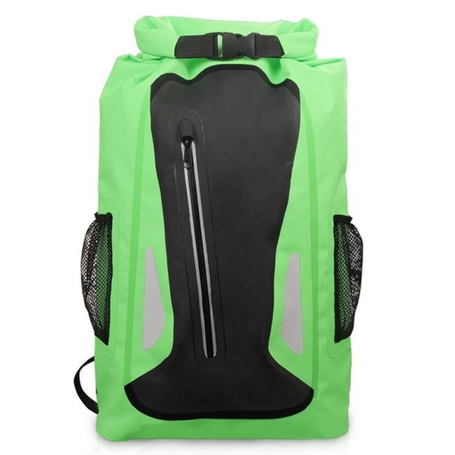 V562-G6585GO-202508290016-00 25L Outdoor Waterproof Dual Shoulder Strap Dry Bag Pvc Barrel Design - Green - Image 1
