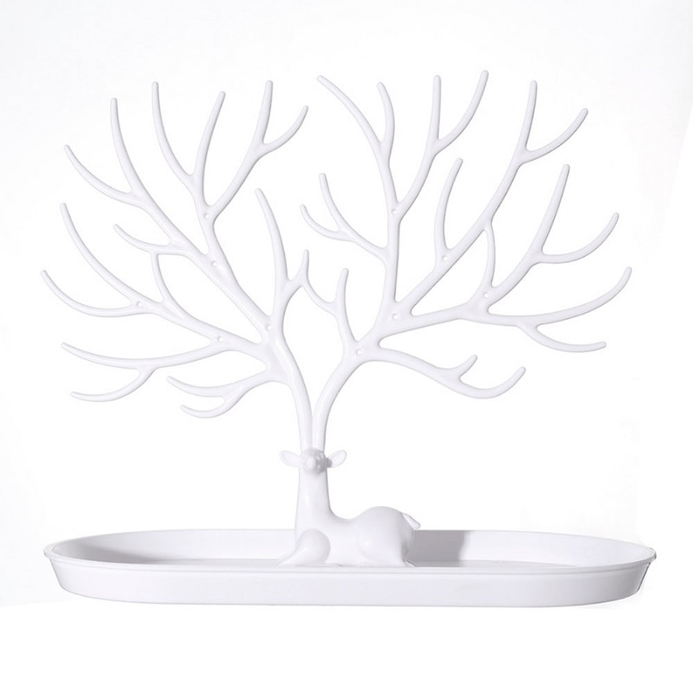 V562-GU23-JA266WHITE-202508292041-00 Vibe Geeks Antlers Tree Tower Jewelry Display Stand for Ring Earrings Necklace Bracelet - White Basic Model - Image 1