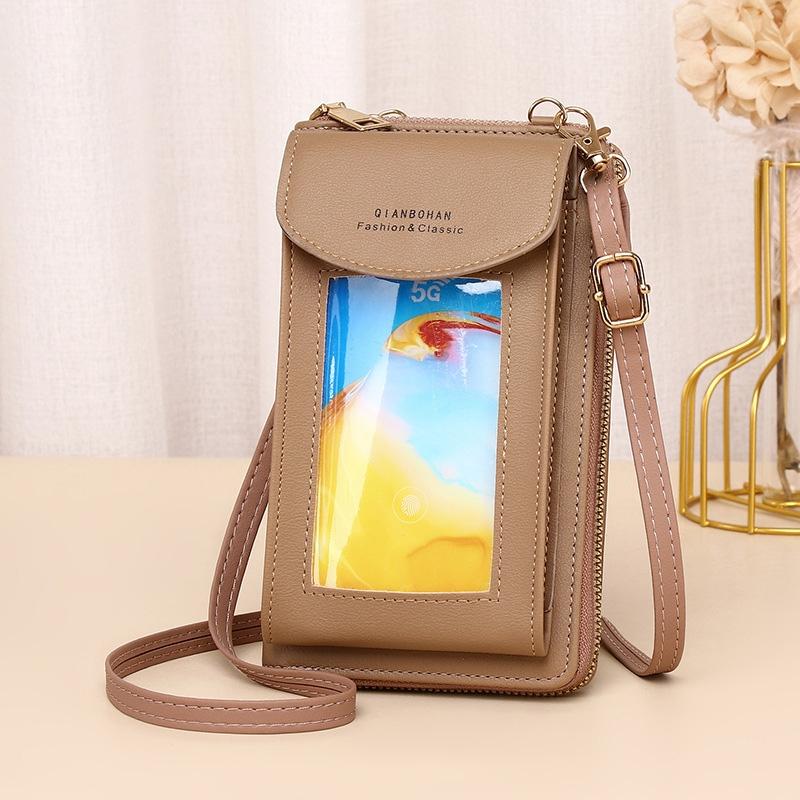 V562-H1096501060DBT-202508291220-00 Women Touch Screen Shoulder Bag For Mobile Phones - Khaki - Image 1
