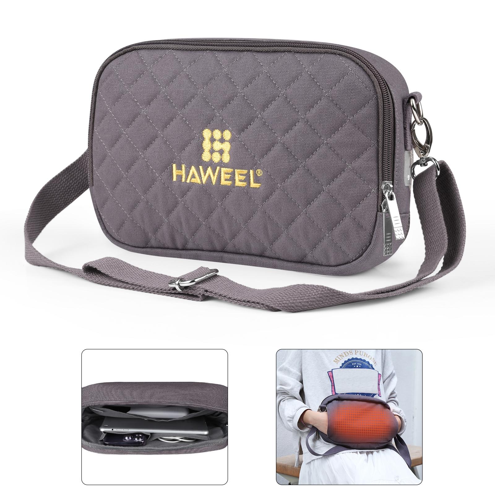 V562-H3312LWH-202508291125-00 Small Messenger Bag With Tablet And Phone Warmer - Grey - Image 1