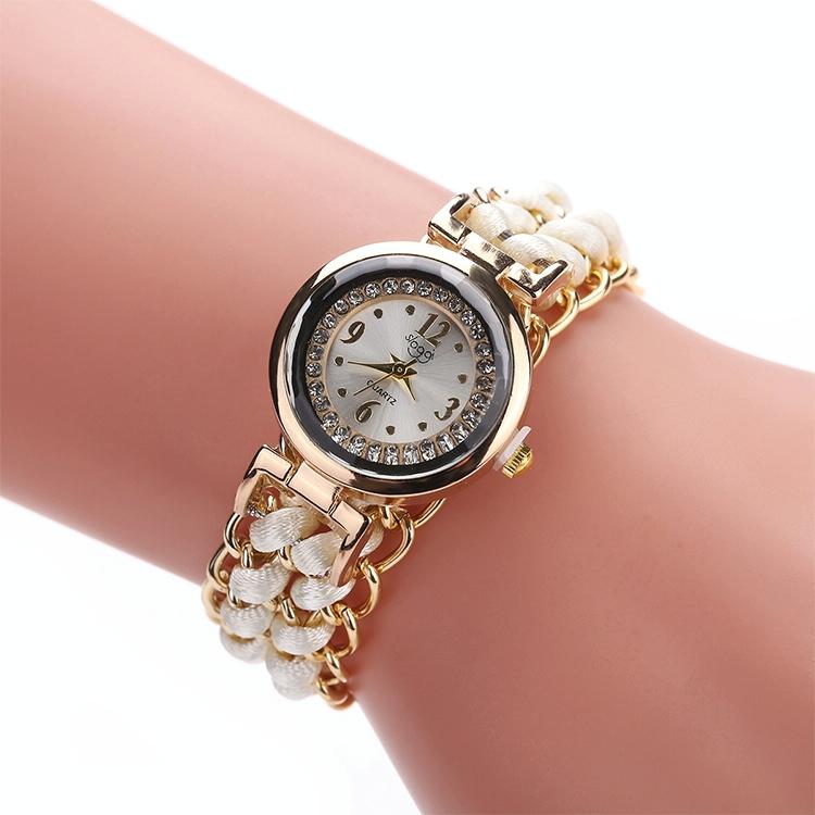 V562-J104544270DBT-202508282011-00 Quartz Wrist Watch with Knitting Rope Chain for Women - White - Image 1